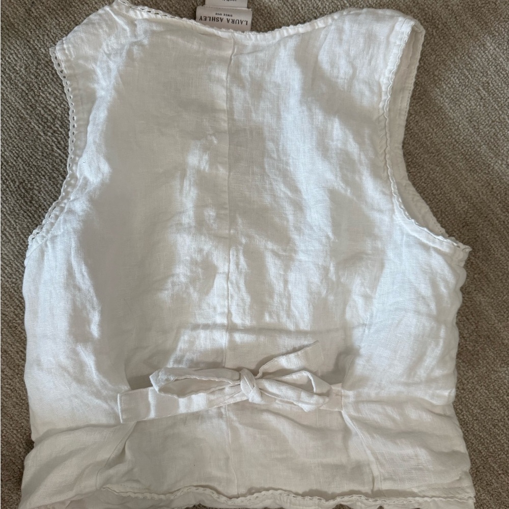 Laura Ashley White Sleeveless Top - Picture 2 of 2